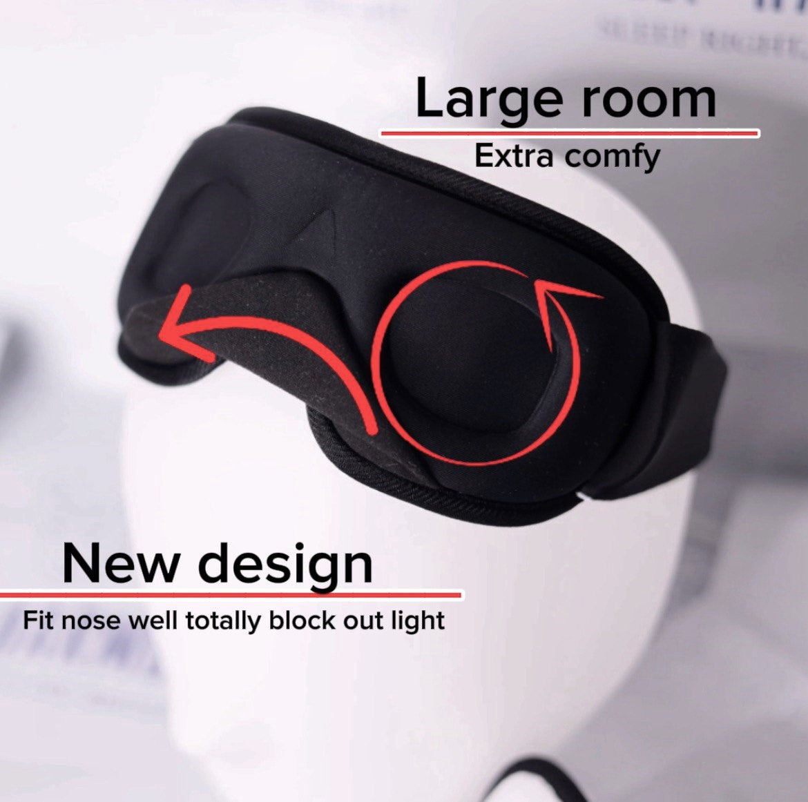 3D Sleep Mask, Soft, Padded, and Light-Blocking